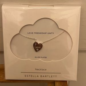 Love Friendship Unity silver plated heart necklace. NWT